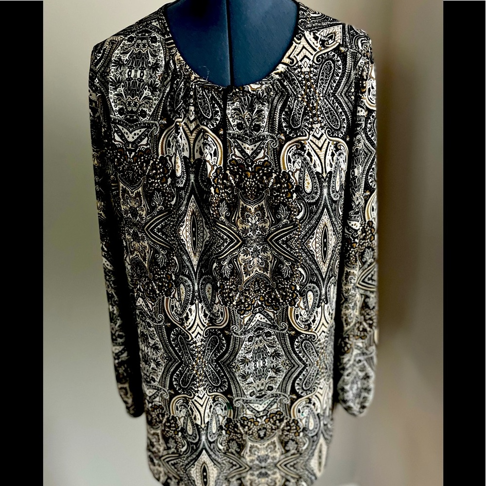 Tunic Top-Black/White XL